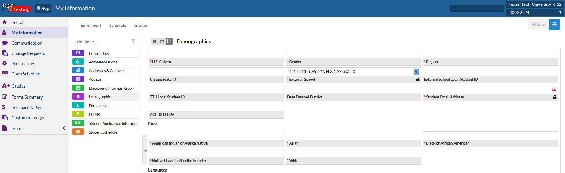 Student Demographics