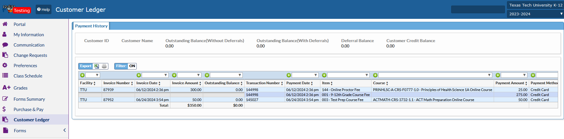 Student Ledger