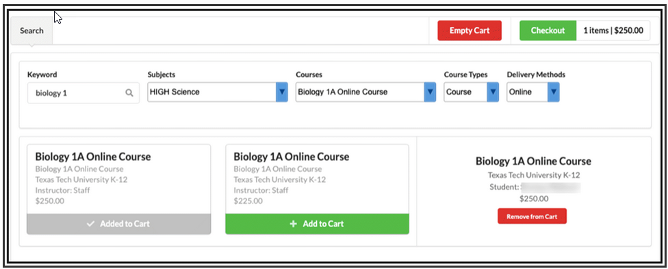 Focus Course Purchase Checkout Screen