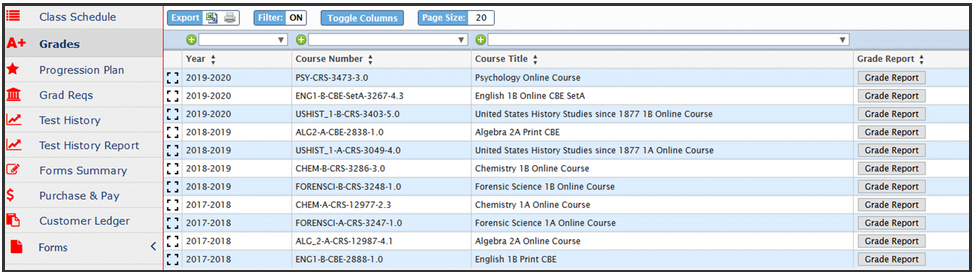 Focus Grade Screen