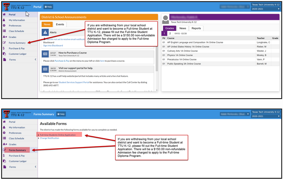 Focus Full-time Online Application Location