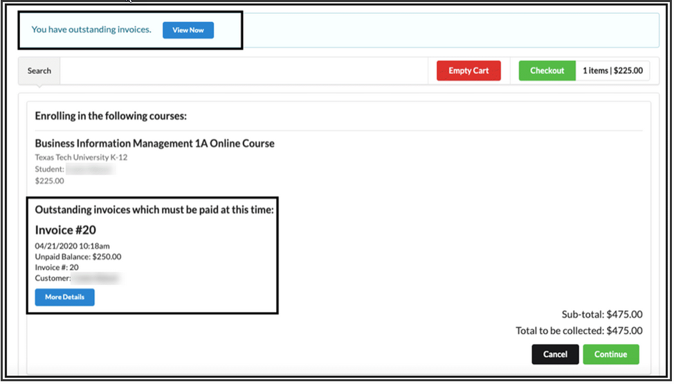 Focus Course Purchase Screen