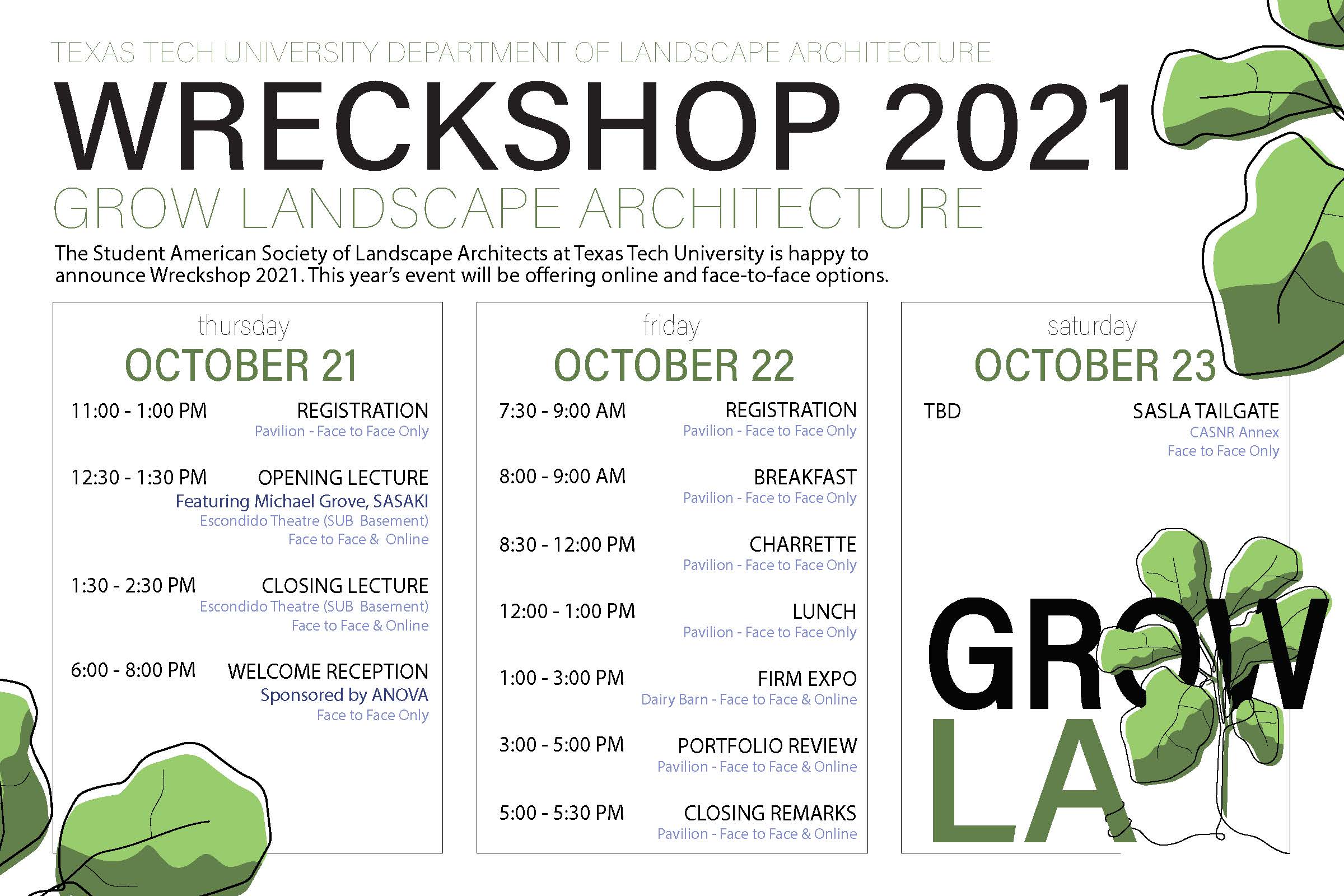 WreckShop 2021 Schedule