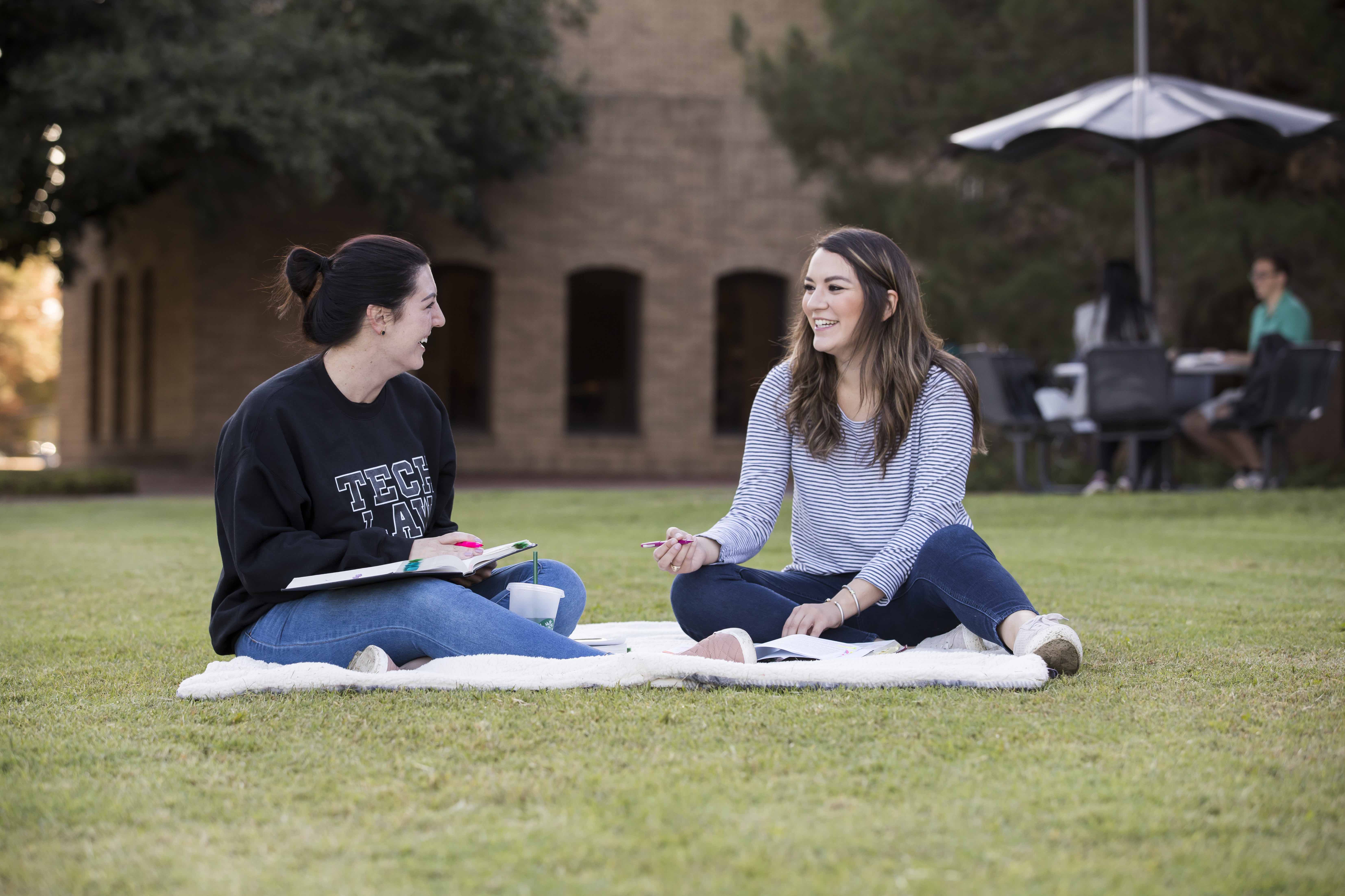 Students Studying Outside