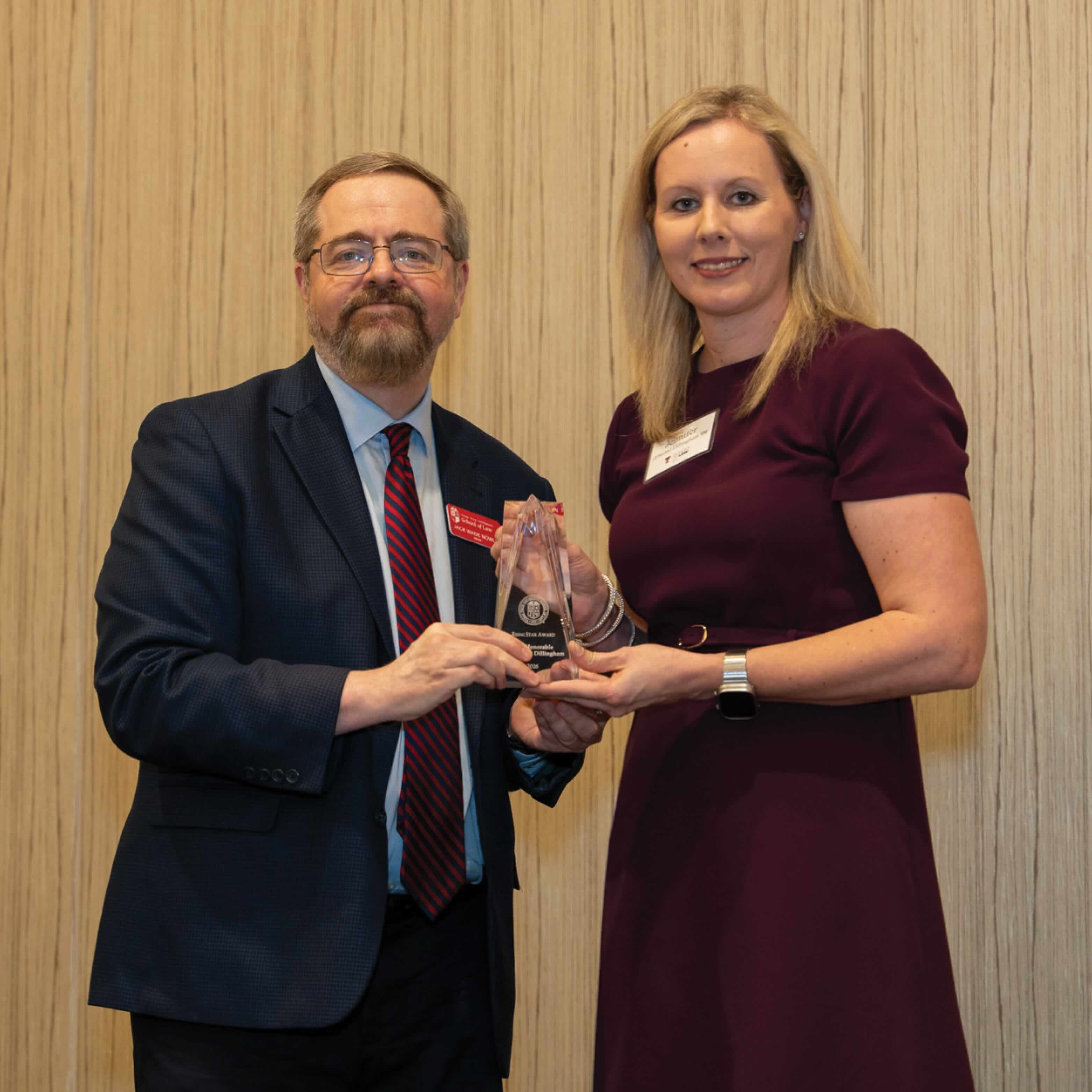The Rising Star Award was presented to Hon. Jennifer M. Dillingham '09 The Rising Star Award was presented to Hon. Jennifer M. Dillingham '09