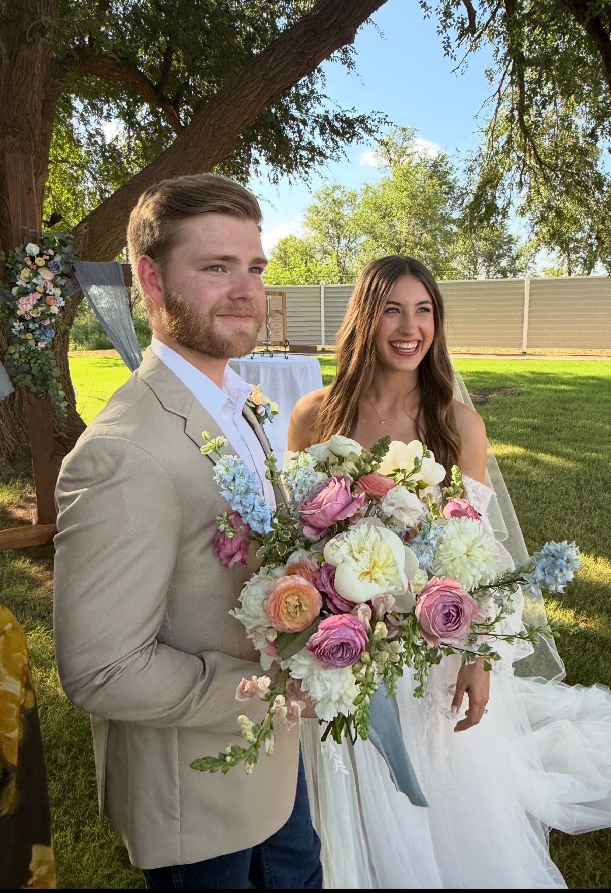 Mattie and Troy together at their wedding