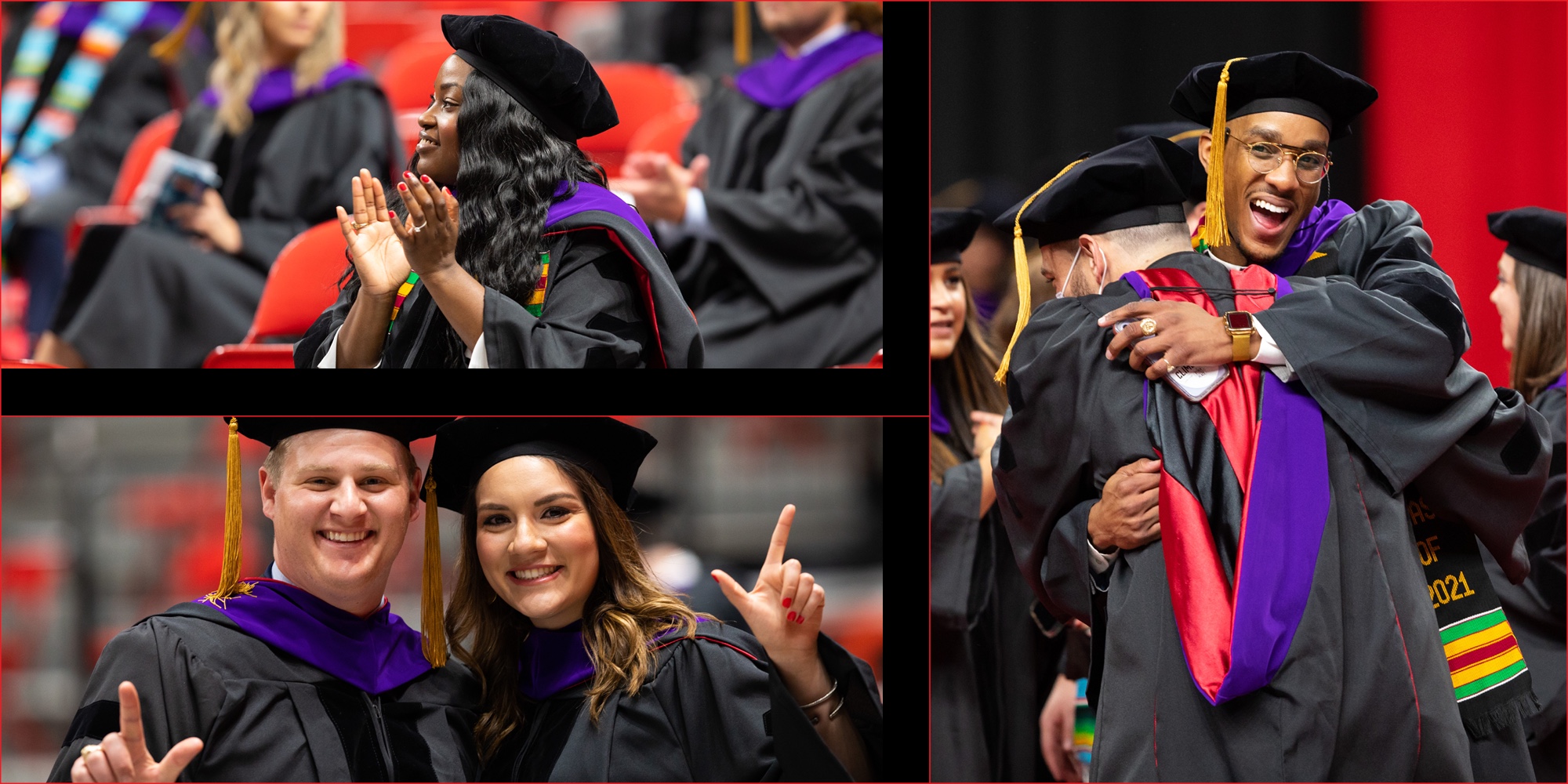 Photos of students in the past Hooding Ceremonies.