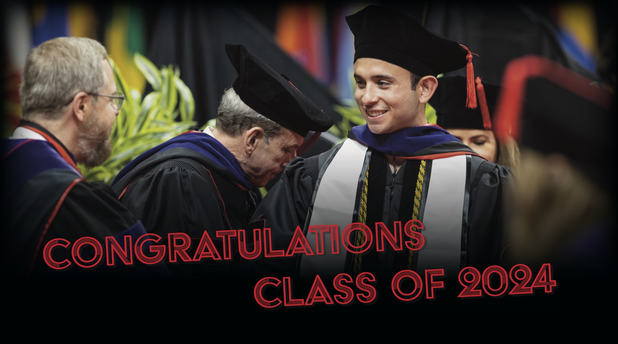 Photos of students in the past Hooding Ceremony.