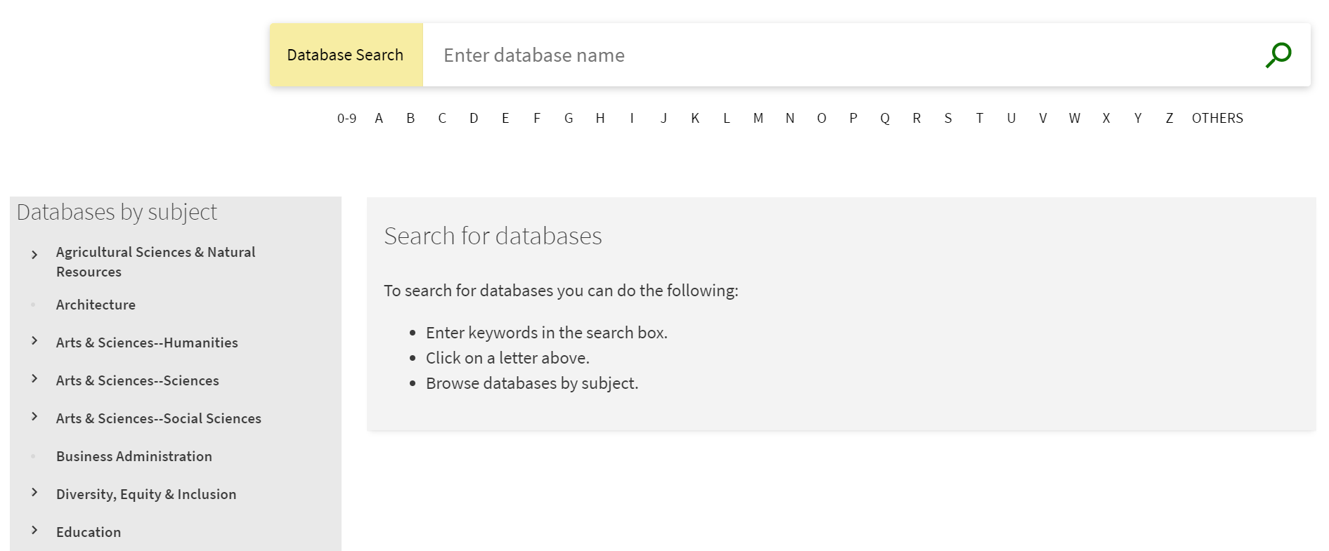 TTU Library database search