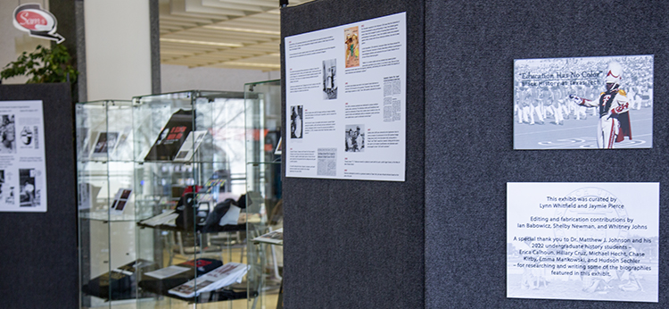 Photograph of exhibit "Education Has No Color - Celebrating Black History at Texas Tech University"