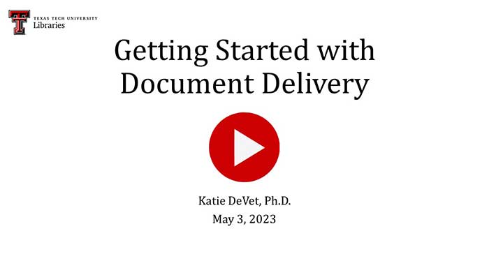 Getting Started with Document Delivery