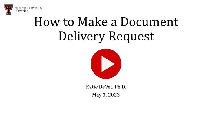 How to Make a Document Delivery Request