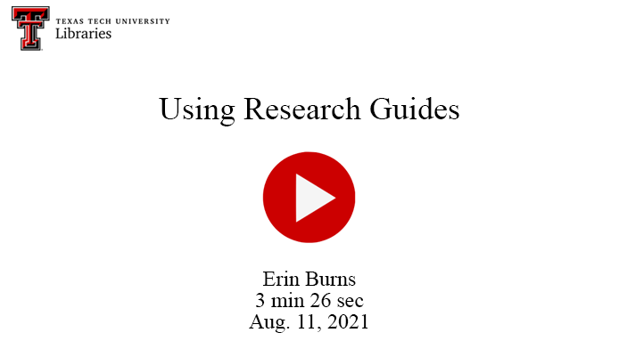 Research Guides Tutorial