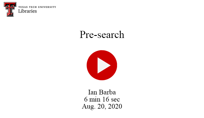 Presearch: what to do before starting your research