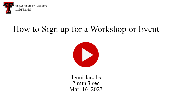 How to Sign up for a Workshop or Event
