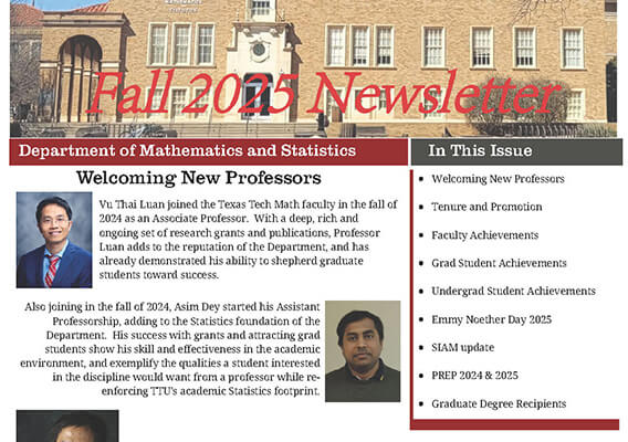 Screenshot of page 1 of 2025 fall newsletter