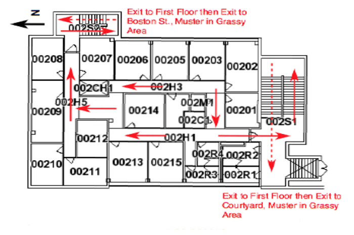 fire exits office second floor