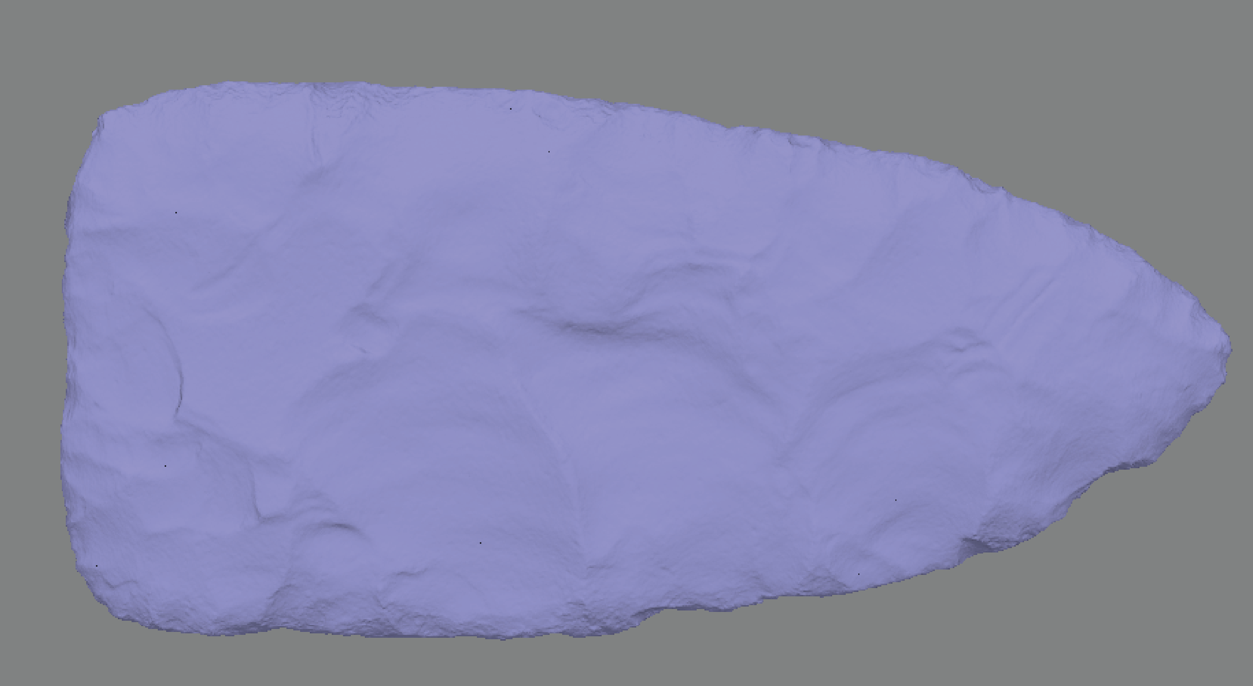 an image of the biface where the texture is now visable