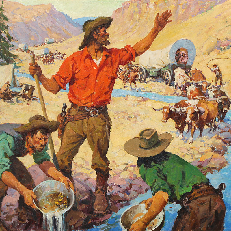 cowboys panning for gold