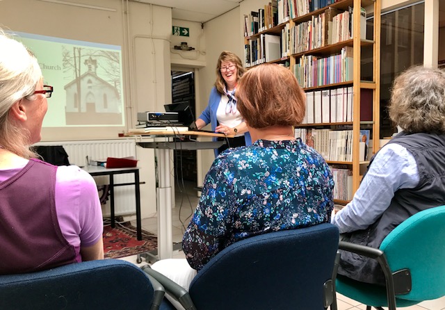 Dr. Marian Ann Montgomery at the Textile Research Center (TRC) in Leiden, The Netherlands 