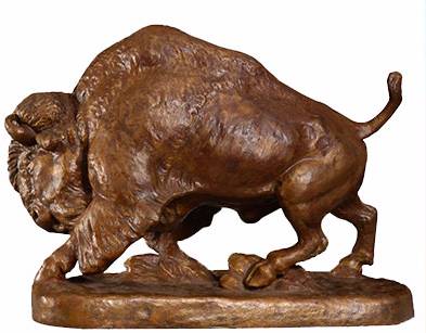 buffalo sculpture in bronze