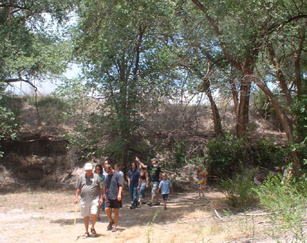 volunteer leading a public tour