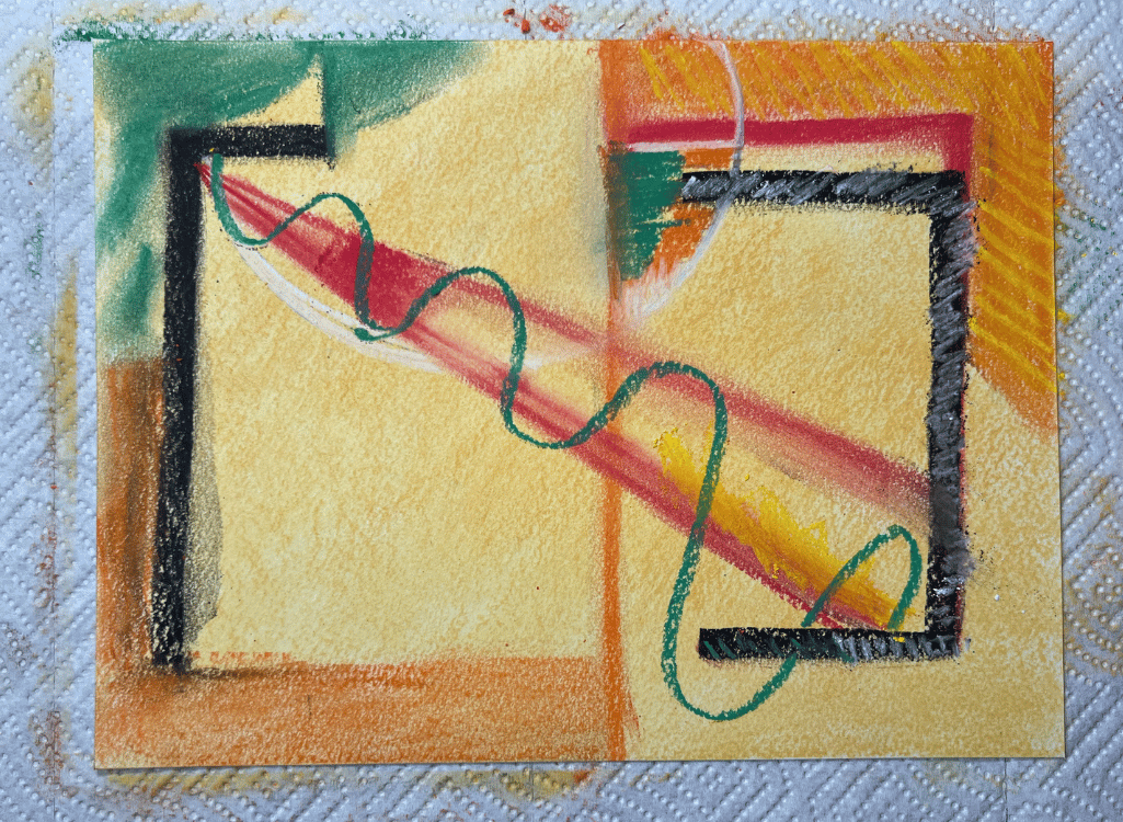 Step 6 - More detail - image of pastel on paper Step 6 - More detail - image of pastel on paper