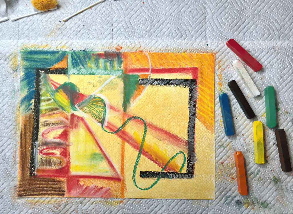 Step 7 - More detail - image of pastel on paper Step 7 - More detail - image of pastel on paper