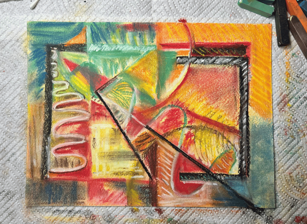 Step 8 - More detail - image of pastel on paper Step 8 - More detail - image of pastel on paper