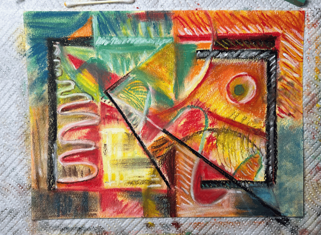 Step 9 - More detail - image of pastel on paper Step 9 - More detail - image of pastel on paper