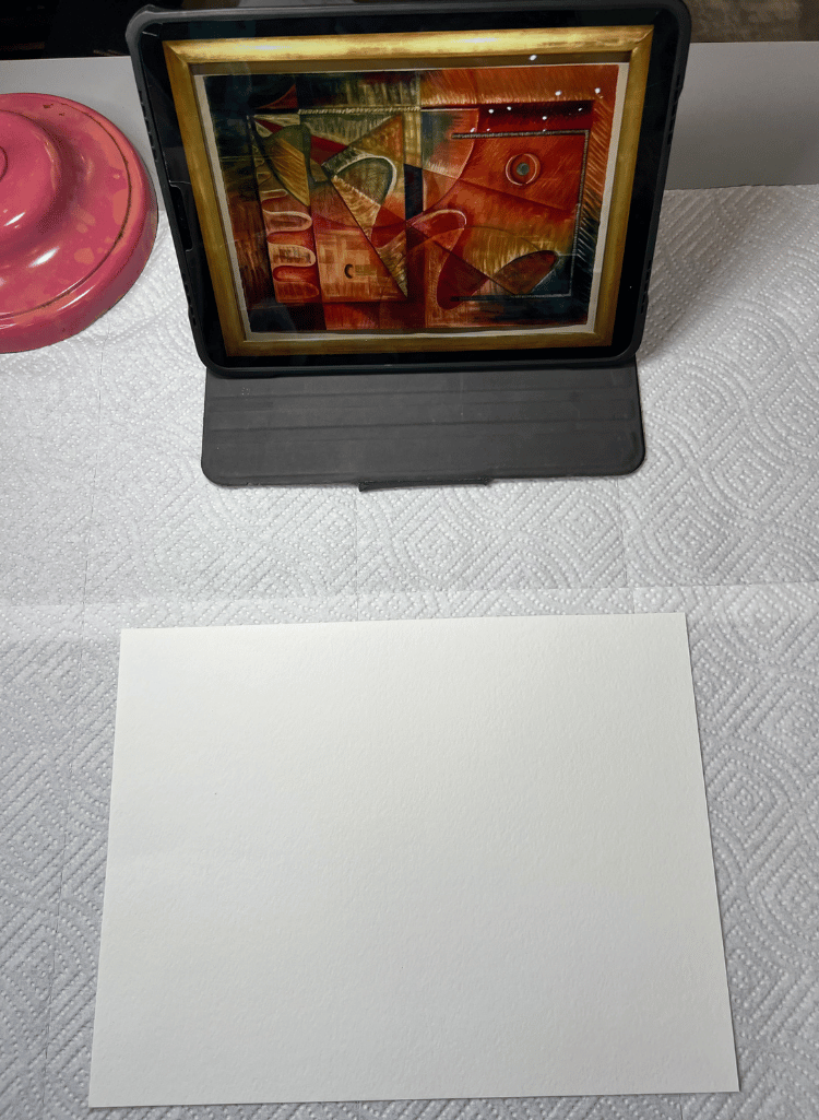 Blank sheet of paper with Bagshaw image in front Blank sheet of paper with Bagshaw image in front