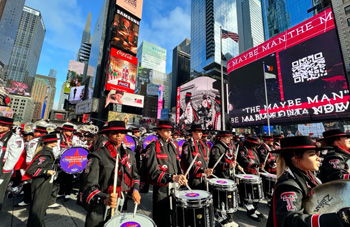 TTU SOM Goin Band marching at Macy Day Parage