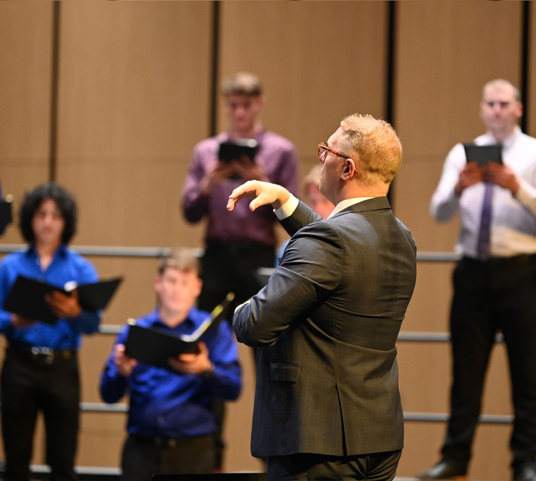 TTU Matador Singers performing with conductor