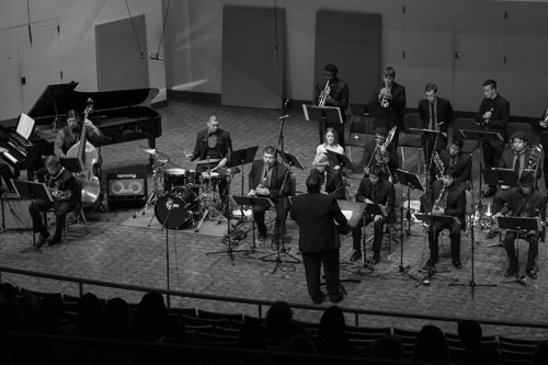 Jazz students performing onstage