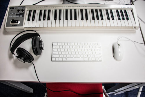 Music Keyboard & Computer Keyboard with Mouse
