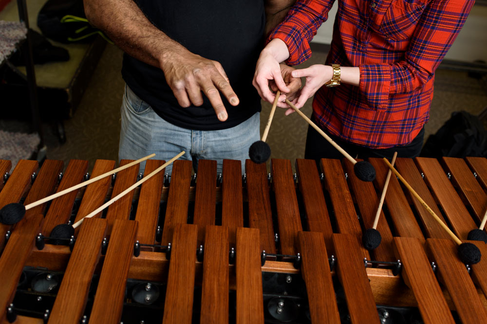 Student & Faculty with Xylophone