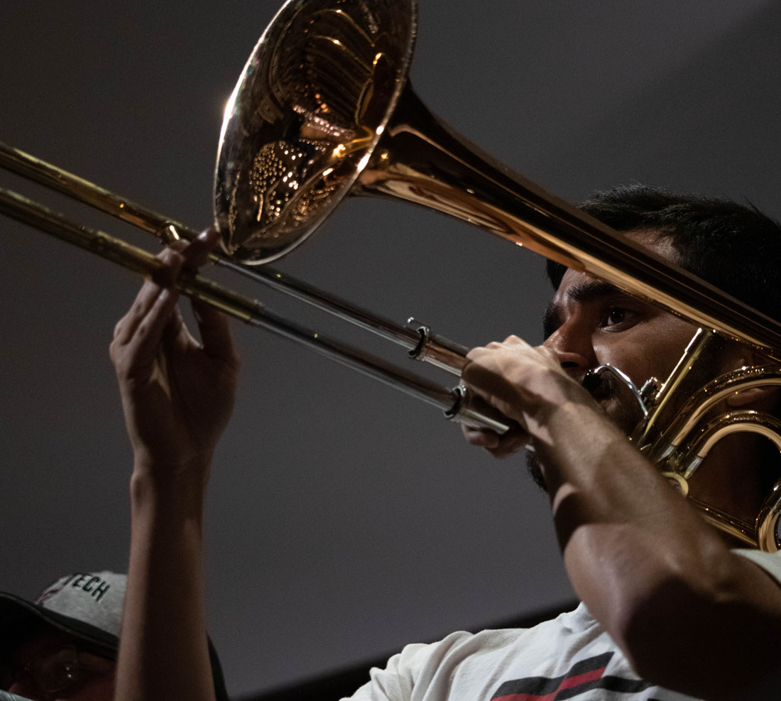 TTU SOM student playing trombone