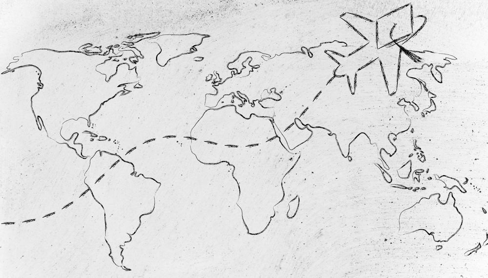 Pencil Drawing of Study Abroad Study Abroad Depiction as Pencil Drawing