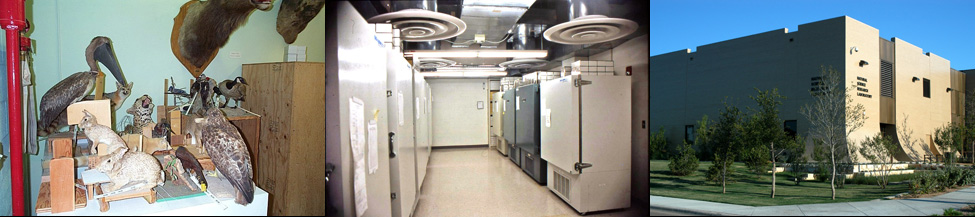 specimens, lab space and exterior of NSRL