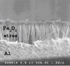 SEM image of a cross-section of Al/Fe2O3 nanocomposite.