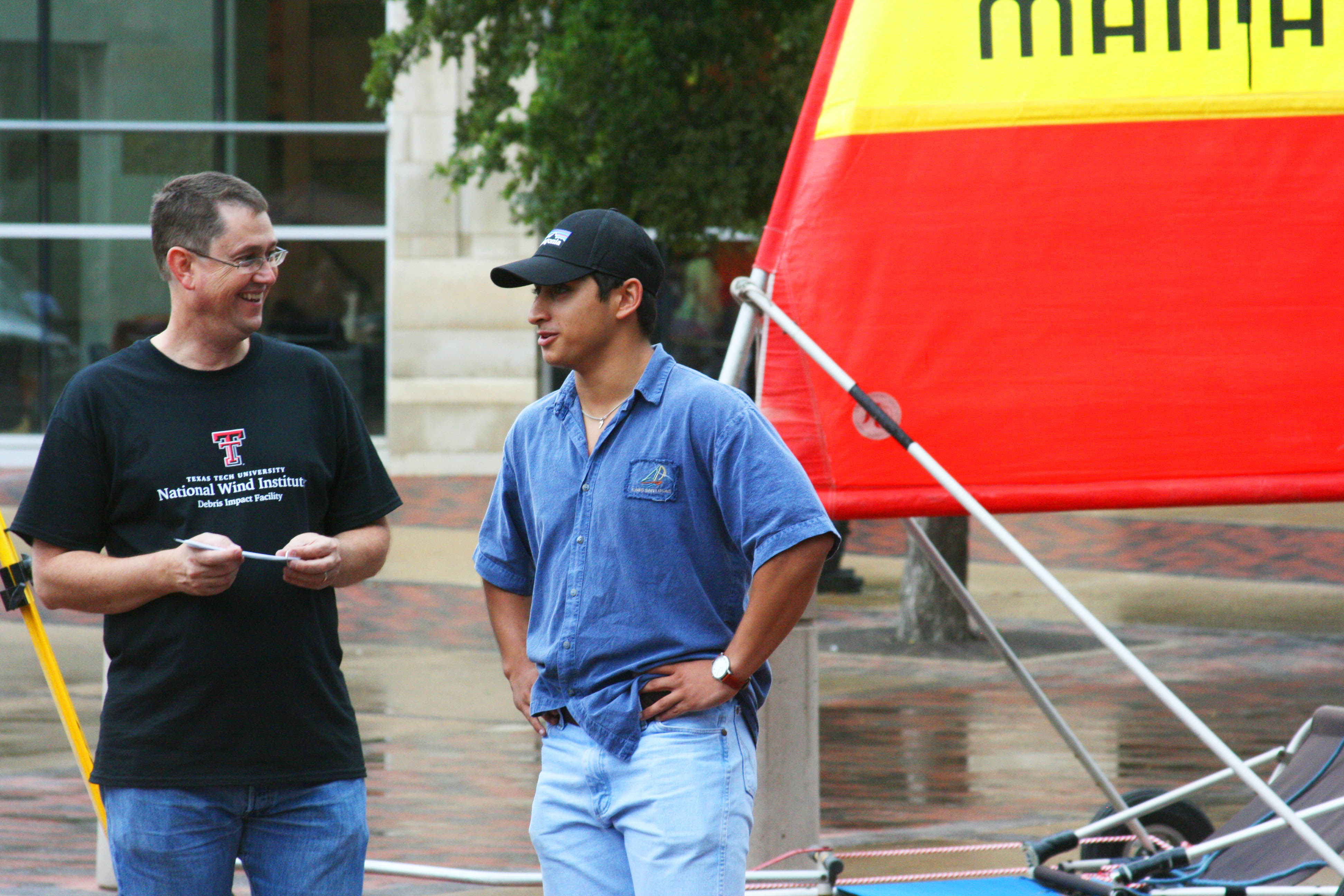  NWI Instructor Dr. Chris Pattison chats with a student during TTU Wind Day.