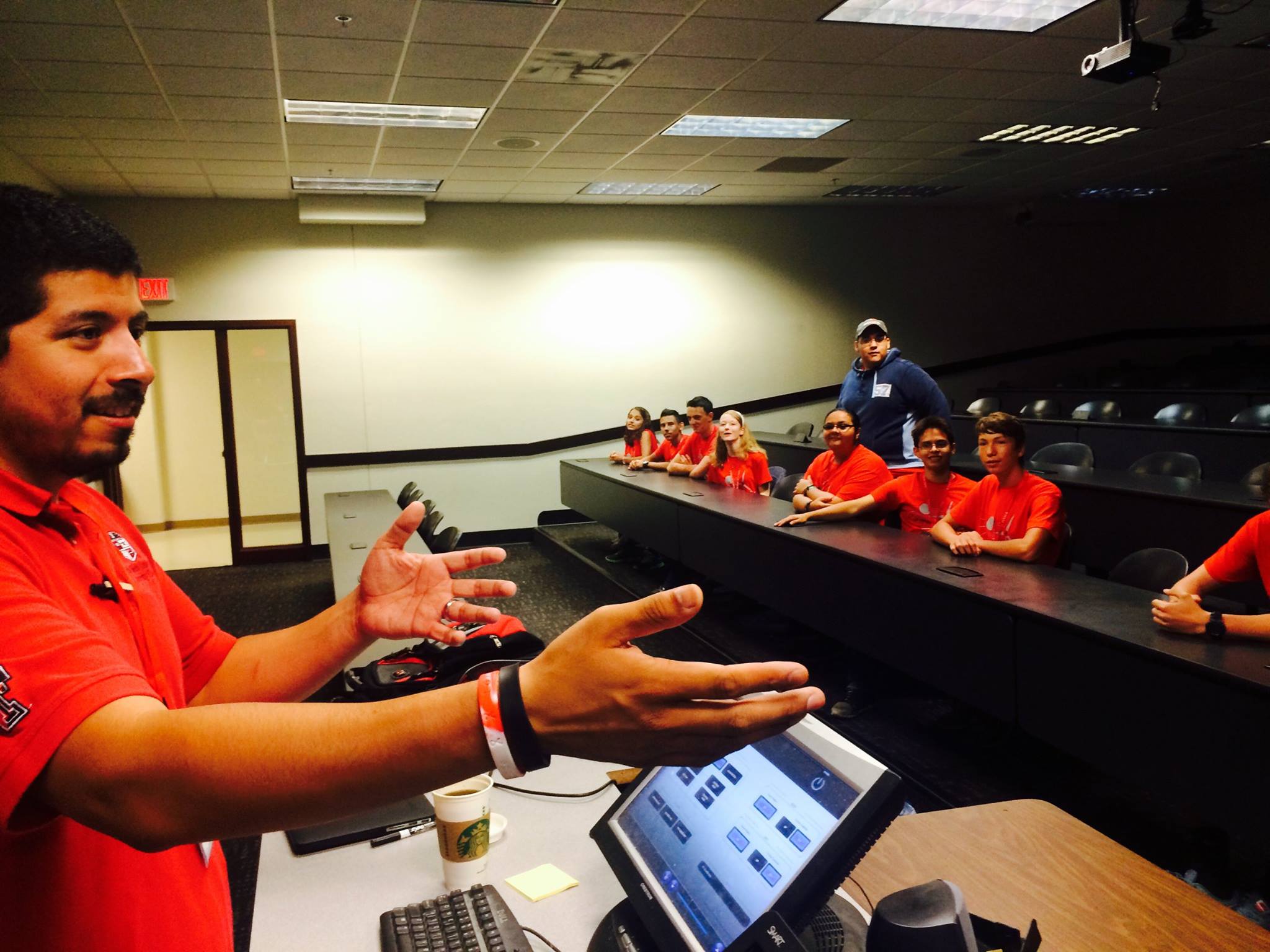 NWI camp director Matt Saldana generates some class interest in the science.