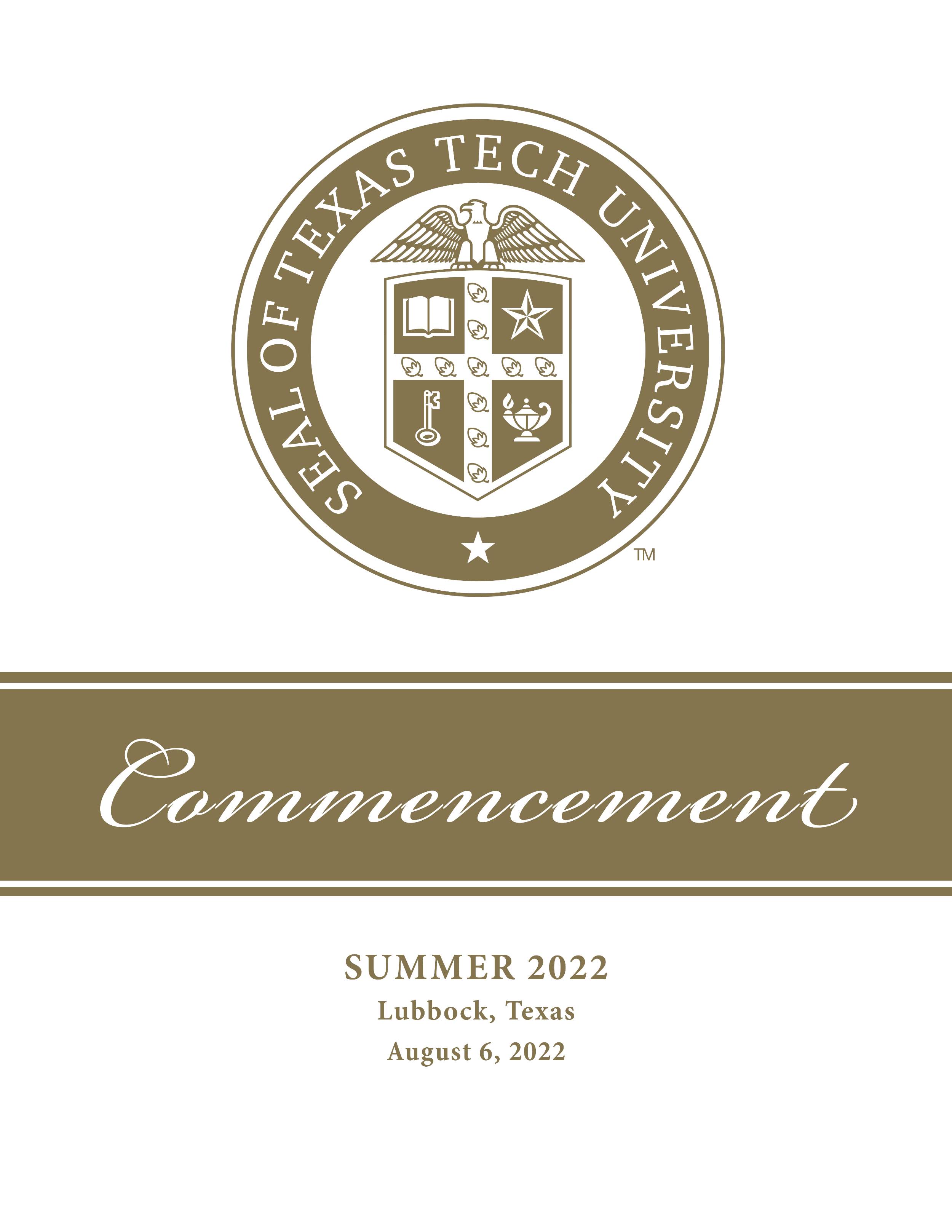 August 6 2022 commencement program cover