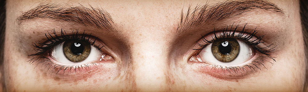 close up of a person's eyes