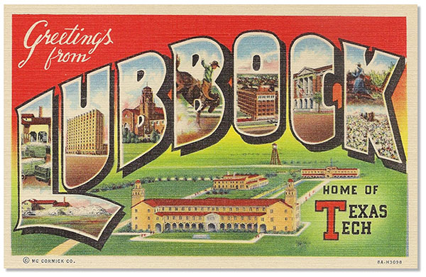 Greetings from Lubbock postcard