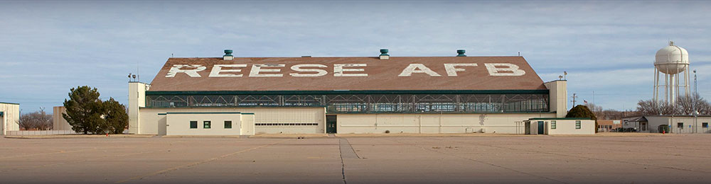  Aircraft hangar at the former Reese Air Force Base, now called Reese Technology Center, Lubbock, Texas. (Photo by Wikimedia Commons User: Leaflet)