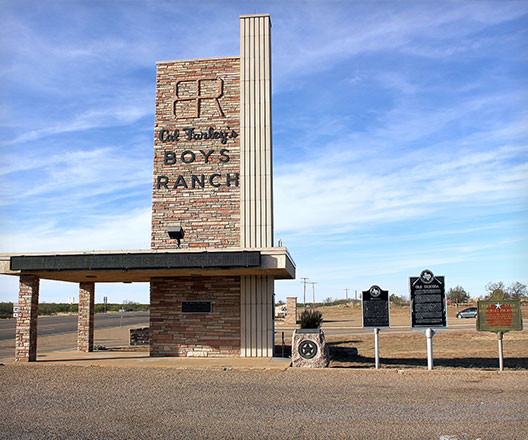 Cal Farley’s Boys Ranch sign and historical markers.