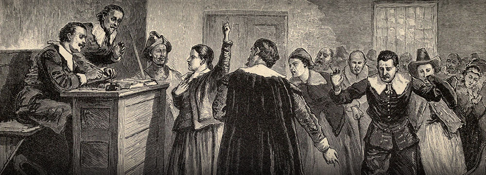 Depiction of a Salem witch trial.