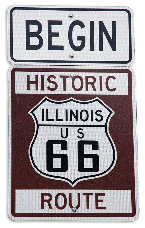 Sign at beginning of Route 66.
