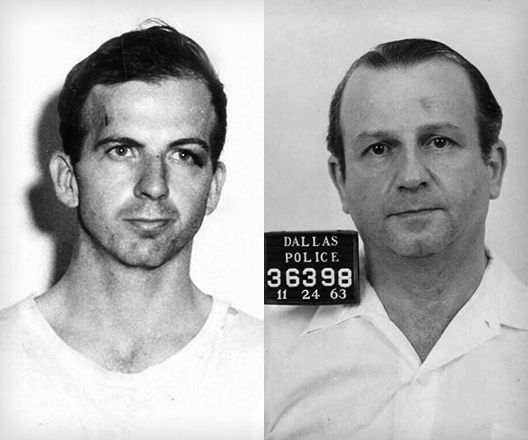 Arrest mugshots of Harvey Lee Oswald and Jack Ruby taken November 23 and 24, 1963.